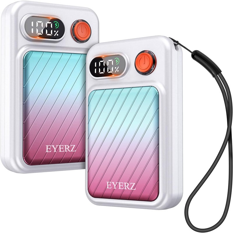 EYERZ Electric Hand Warmers Rechargeable 2 Pack, Magnetic AI Hand Warmers with LED Display & 4 Levels, Portable Pocket Heater, Gifts for Christmas, Camping, Golf, Raynauds, Hunting, Women & Men - Image 1